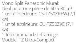 Climatiseur Mural TZ Ultra-Compact, 5 kWatts