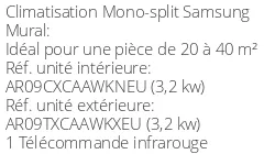 Climatiseur Mural WindFree Elite, 3.2 kWatts R32
