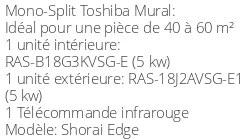Climatiseur Mural Shorai Edge, 5 kWatts Blanc Mat