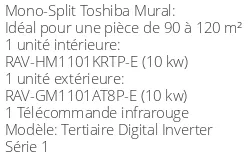 Climatiseur Mural Tertiaire Digital Inverter Série 1, 9,5 kWatts Triphasé
