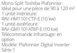 Climatiseur Plafonnier Digital Inverter Série 1, 9,5 kWatts Triphasé