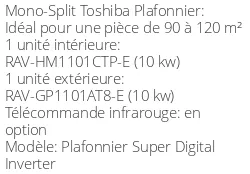 Climatiseur Plafonnier Super Digital Inverter, 10 kWatts Triphasé