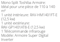 Climatiseur Armoire Super Digital Inverter, 12,5 kWatts Triphasé