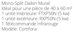 Climatiseur Mural Comfora, 5 kWatts