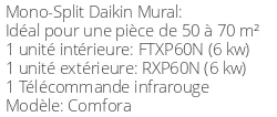 Climatiseur Mural Comfora, 6 kWatts