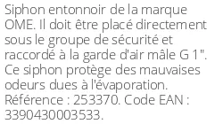 Siphon entonnoir pour groupe de sécurité