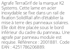Agrafe TerraGrif pour la mise à la terre de rail