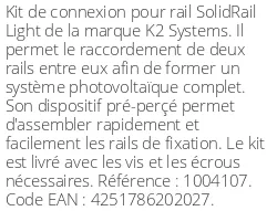 Kit de connexion pour rail SolidRail Light