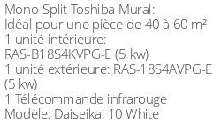 Climatiseur Mural Daiseikai 10, 5 kWatts Blanc