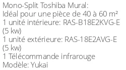 Climatiseur Mural Yukai 5 kWatts