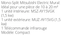 Climatiseur Mural Compact 1,5 kWatts