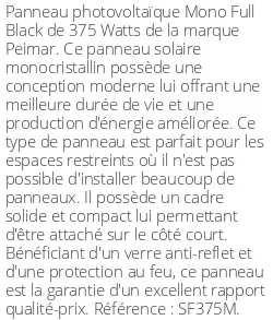 Panneau photovoltaïque Mono Full Black, 375 Watts