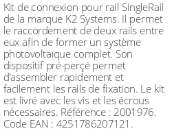 Kit de connexion pour rail SingleRail