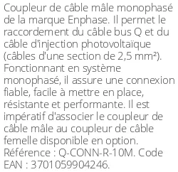 Coupleur de câble mâle monophasé