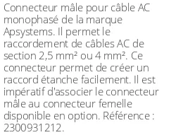 Connecteur mâle pour câble AC monophasé