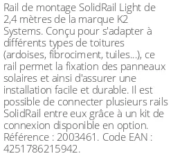 Rail de montage SolidRail Light 2.4 mètres