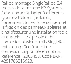 Rail de montage SingleRail 2,4 mètres