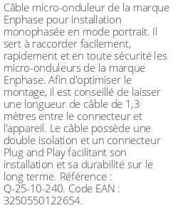 Câble micro-onduleur monophasé portrait