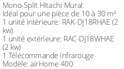 Climatiseur mural airHome 400 2 kWatts