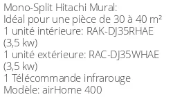 Climatiseur mural airHome 400 3,5 kWatts