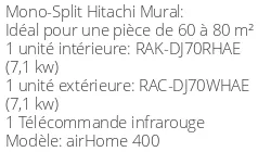 Climatiseur mural airHome 400 7,1 kWatts