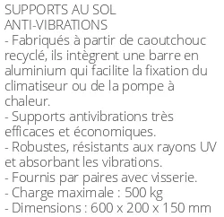 Jeu de supports Sol Brooklyn haute altitude 600 mm