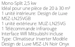 Climatiseur Mural Mitsubishi MSZ-LN25VGB
