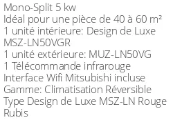 Climatiseur Réversible Mitsubishi MSZ-LN50VGR
