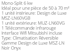Climatiseur Mural Mitsubishi MSZ-LN60VGB