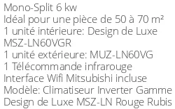 Climatiseur Réversible Mitsubishi MSZ-LN60VGR