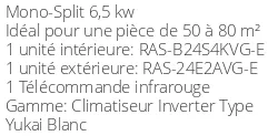 Climatiseur Mural Toshiba Yukai RAS-B24S4KVG-E