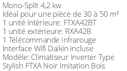 Climatiseur Daikin Stylish FTXA42BT + RXA42B
