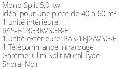 Climatiseur Mural Toshiba Shorai Edge 18 Black