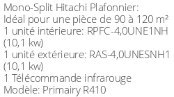 Climatiseur Plafonnier Primairy R410 10,23 kWatts R410