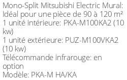 Climatiseur Mural PKA-M HA/KA 9,5 kWatts