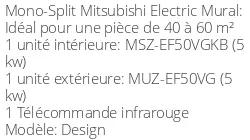 Climatiseur Mural Design 5 kWatts Noir