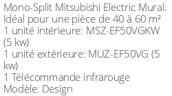 Climatiseur Mural Design 5 kWatts Blanc