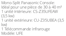 Climatiseur Console UFE 3,5 kWatts