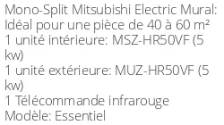 Climatiseur Mural Essentiel 5 kWatts Blanc