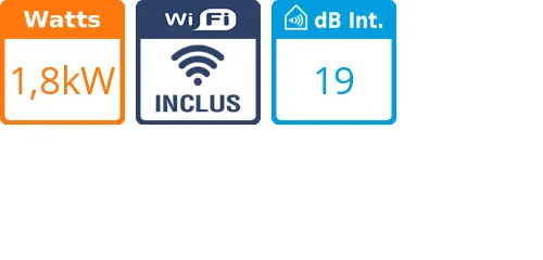 Split mural Design - 1,8 kWatts Noir - Mitsubishi Electric - Réf : MSZ-EF18VGKB - Product features image