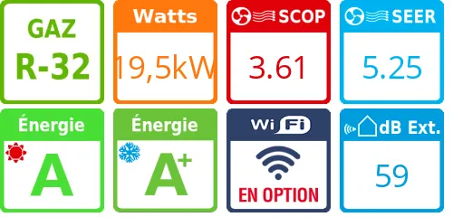 Climatisation gainable Big PACi Haute Pression Statique Inverter+, 19,5 kWatts - Product features image