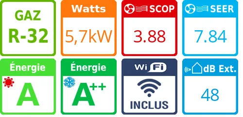 Climatiseur bi split Stylish 3MXM68A9, Tailles 15 + 42 Noir - Product features image