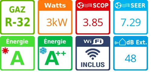 Climatiseur bi split Stylish 3MXM68A9, Tailles 15 + 15 Argent - Product features image