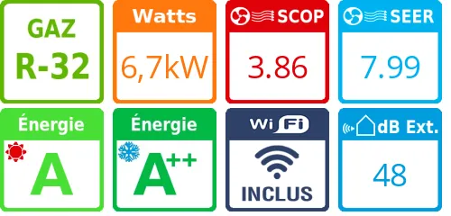 Climatiseur bi split Stylish 3MXM68A9, Tailles 25 + 42 Argent - Product features image