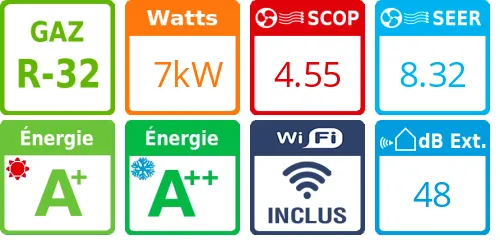 Climatiseur quadri split Stylish 4MXM80A9, Tailles 15 + 15 + 15 + 25 Argent - Product features image