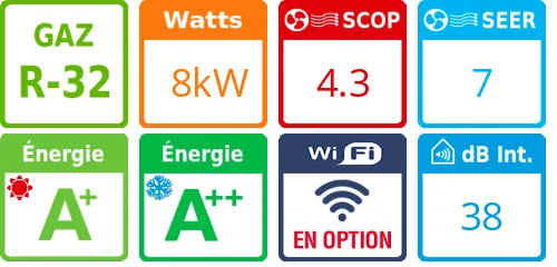 Climatiseur Mural Grande Puissance 8 kWatts Monophasé - Product features image