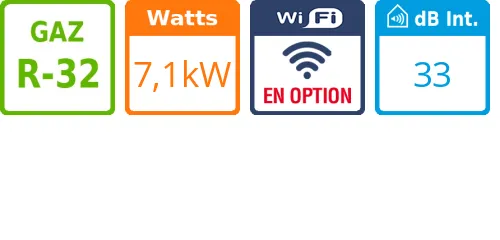 Split mural Essentiel - 7,1 kWatts - Mitsubishi Electric - Réf : MSZ-HR71VF - Product features image