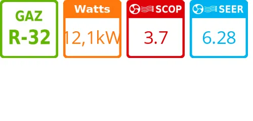 Climatisation gainable Primairy, 12,1 kWatts Triphasé - Product features image