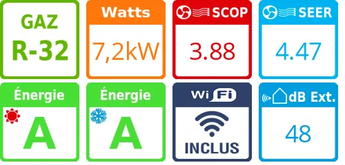 Climatiseur tri split Design Premium MXZ-4F72, Tailles 35 + 35 + 50 Rouge Rubis - Product features image