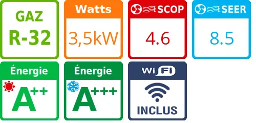 Climatiseur Mural Zenkeo Confort 3,5 kWatts - Product features image